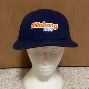 ✅ BILLABONG Vintage Logo Spell Out SnapBack Dad Hat Baseball Cap Orange and Blue